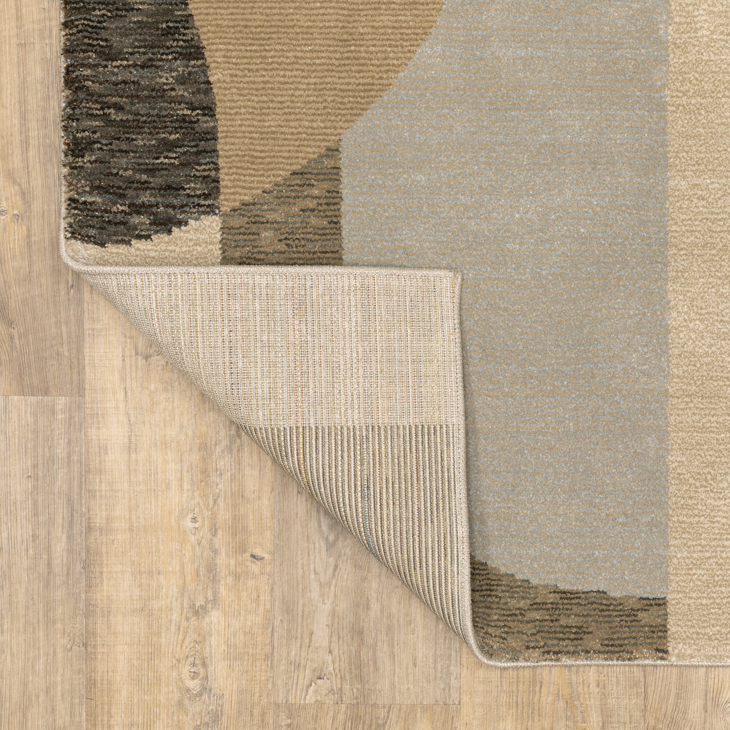 Strada Geometric Brown/ Beige Cut Pile Rug