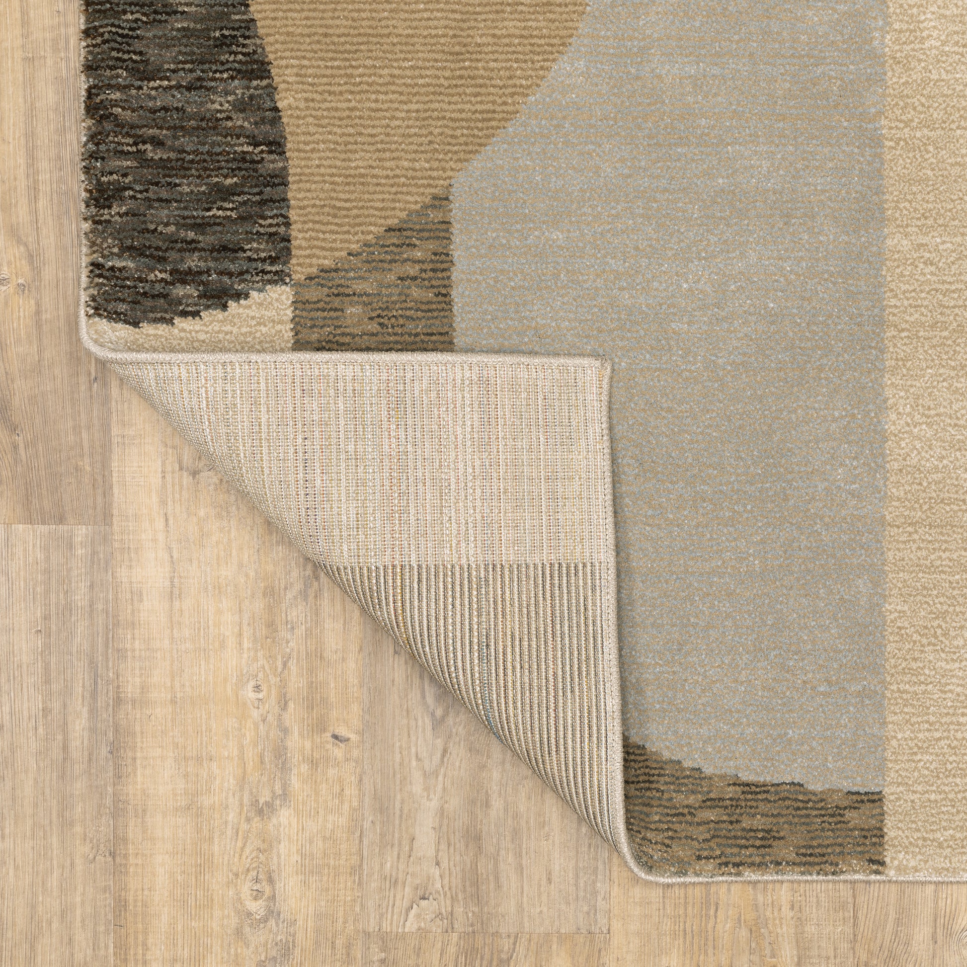 Strada Geometric Brown/ Beige Cut Pile Rug