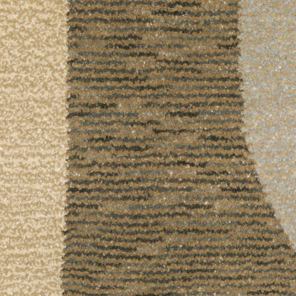 Strada Geometric Brown/ Beige Cut Pile Rug