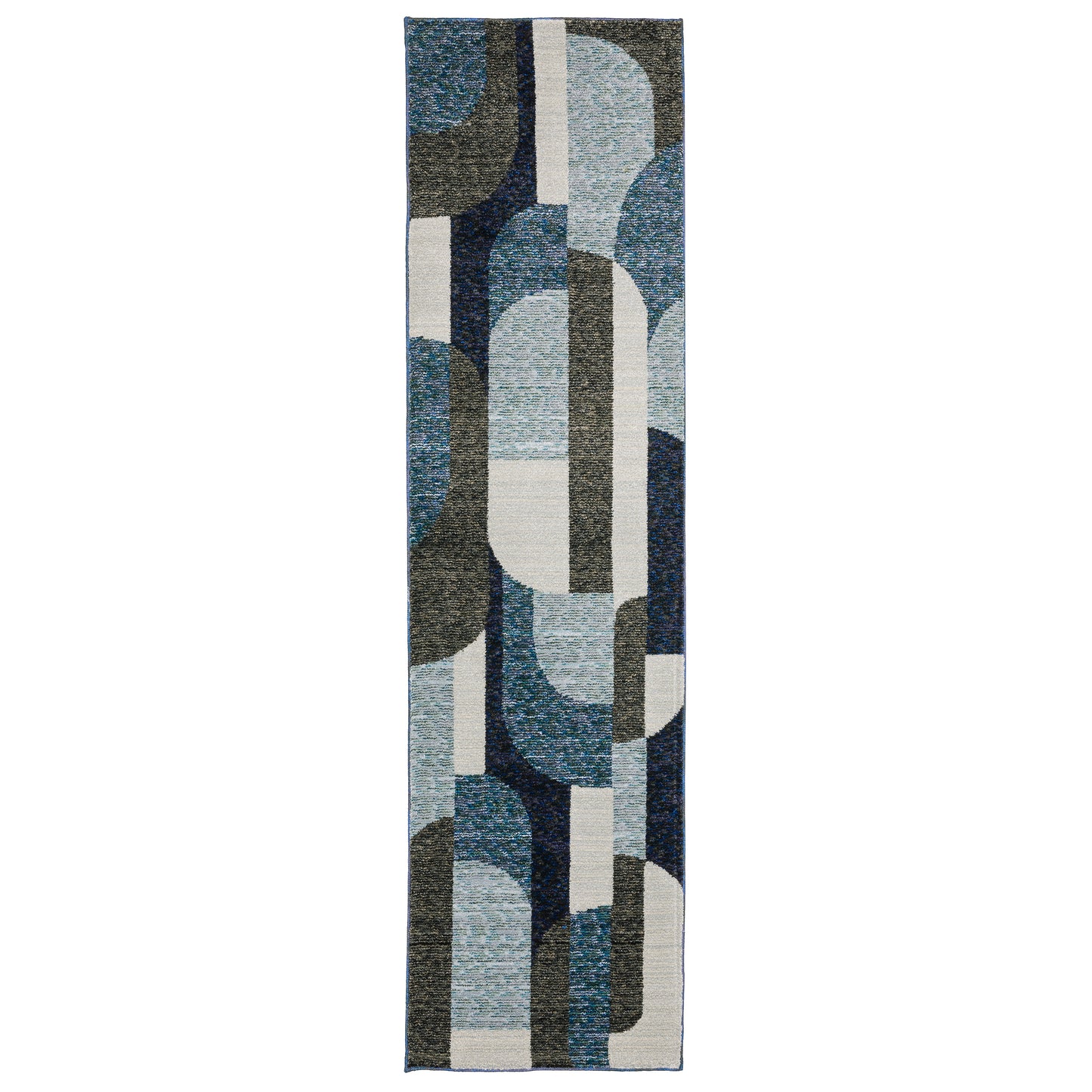 Strada Str03 Blue/ Grey Geometric Rug