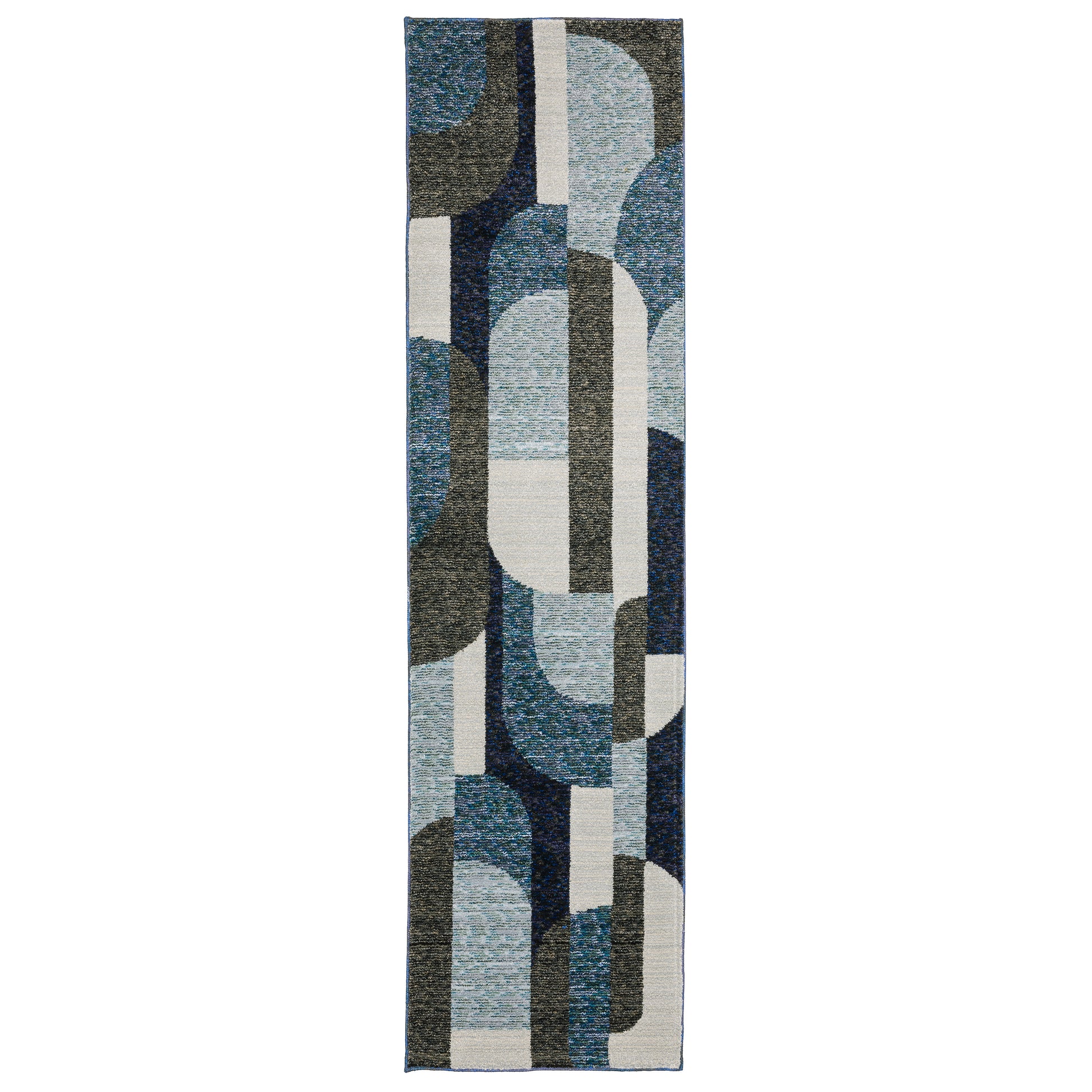 Strada Str03 Blue/ Grey Geometric Rug
