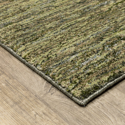 Strada Geometric Green/ Beige Cut Pile Rug