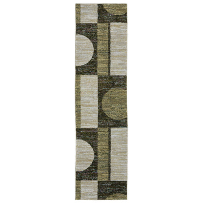 Strada STR05 Green Geometric Rug