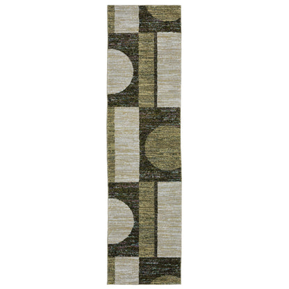 Strada Str05 Green/ Beige Geometric Rug
