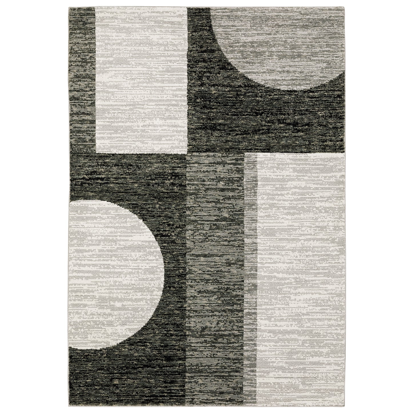 Strada STR06 Charcoal Geometric Rug