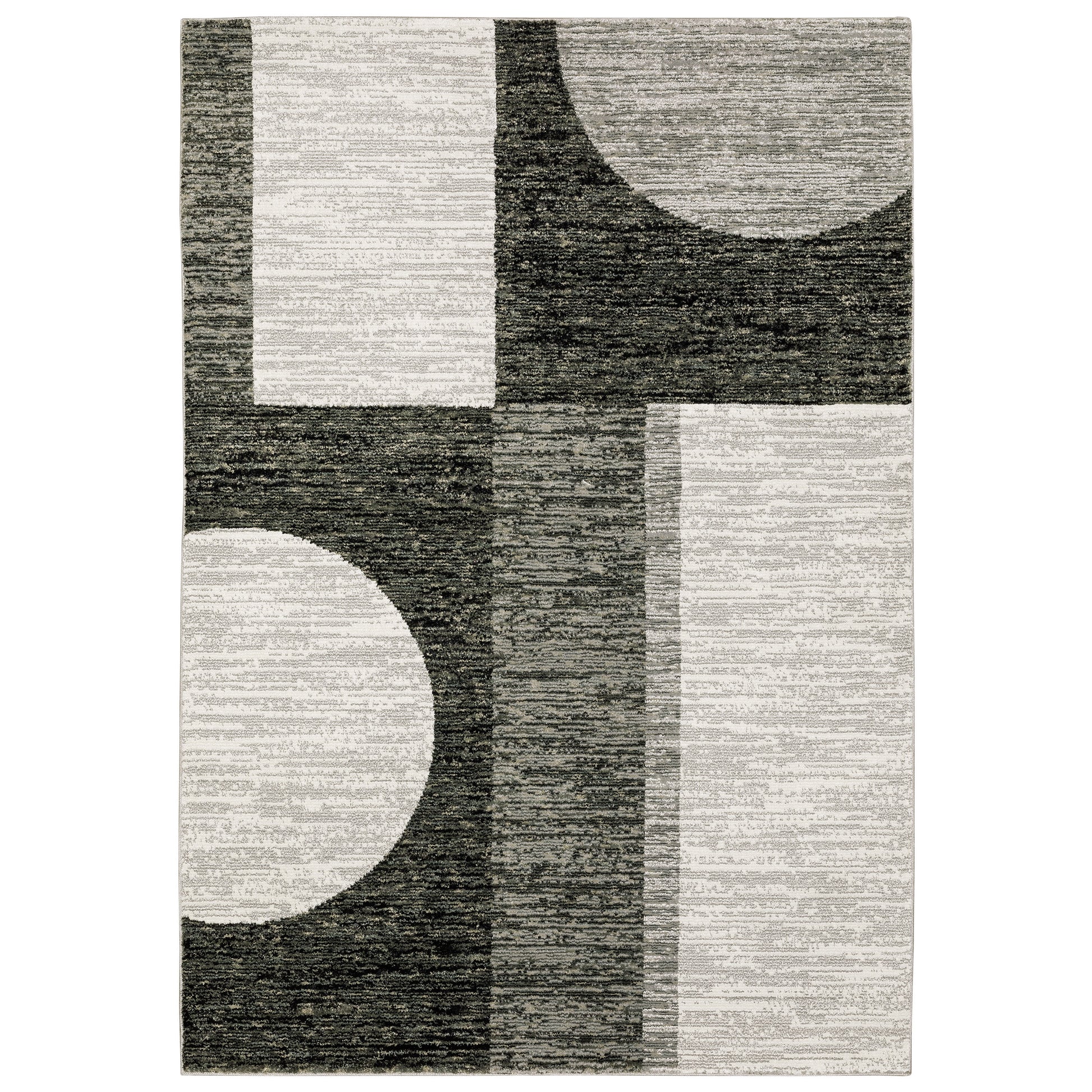 Strada STR06 Charcoal Geometric Rug