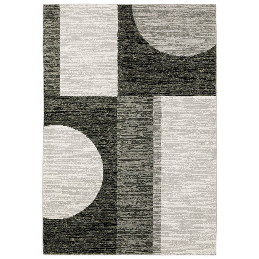 Strada STR06 Charcoal Geometric Rug