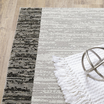 Strada Geometric Charcoal/ Grey Cut Pile Rug