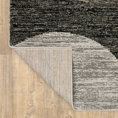 Strada Geometric Charcoal/ Grey Cut Pile Rug