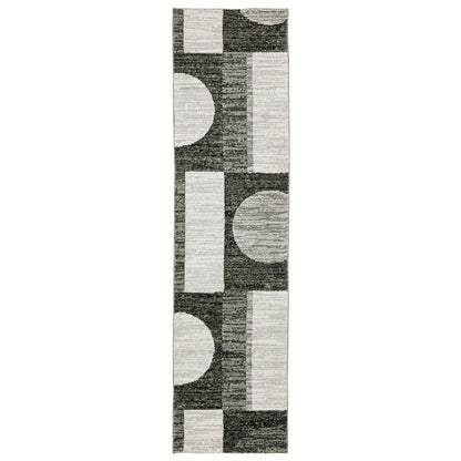 Strada STR06 Charcoal Geometric Rug