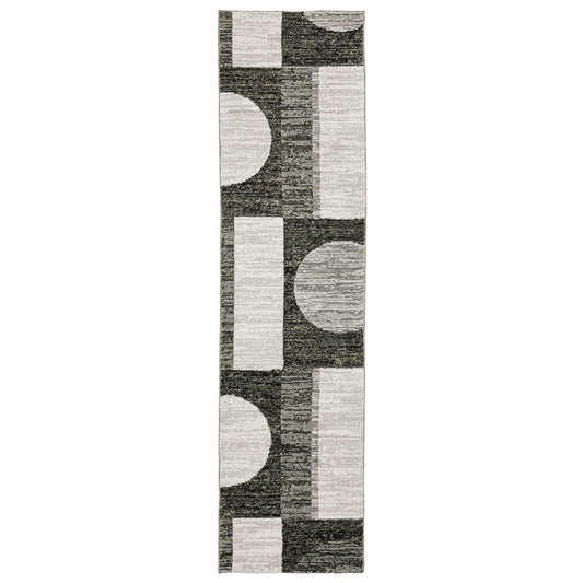 Strada Str06 Charcoal/ Grey Geometric Rug
