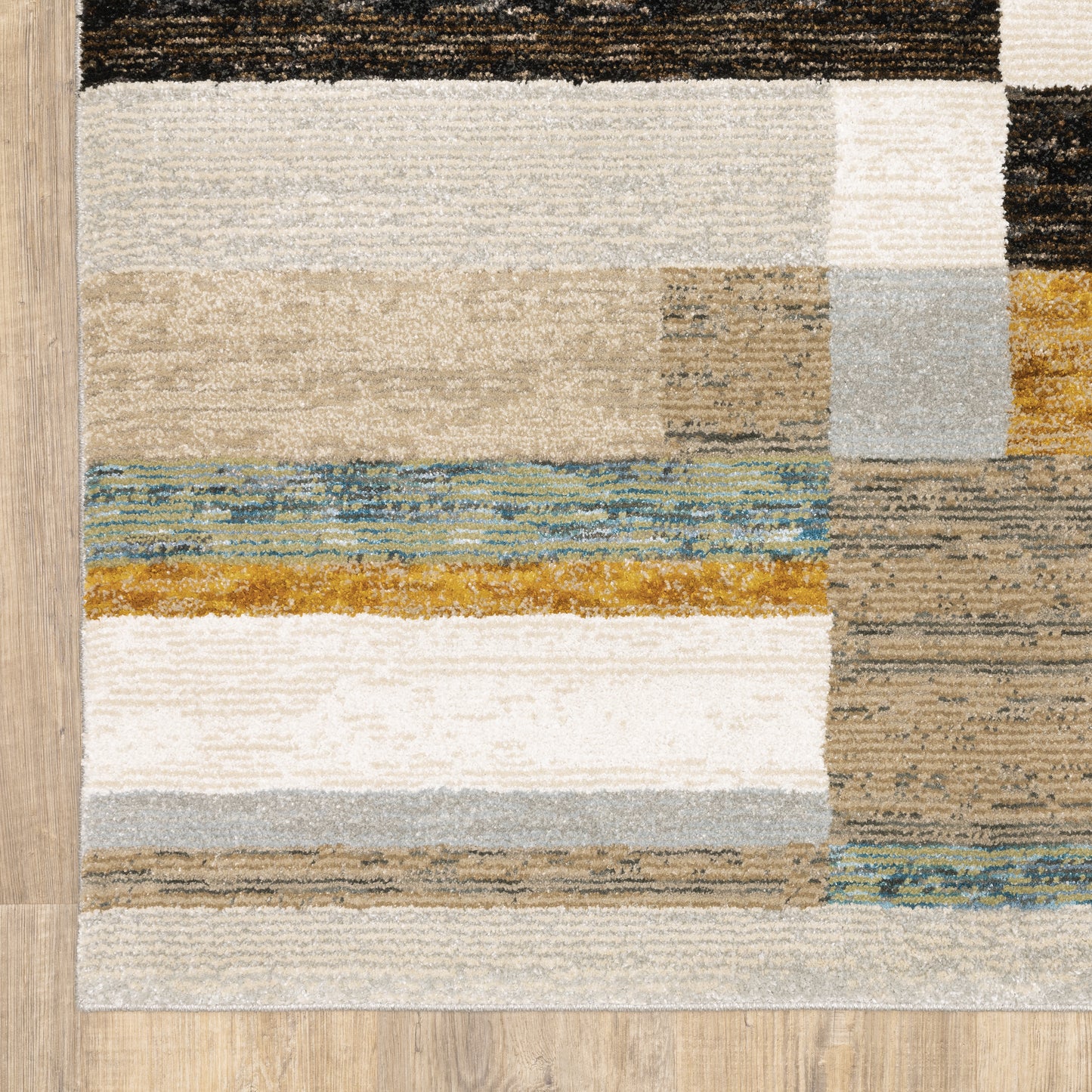 Strada Geometric Beige/ Multi Cut Pile Rug