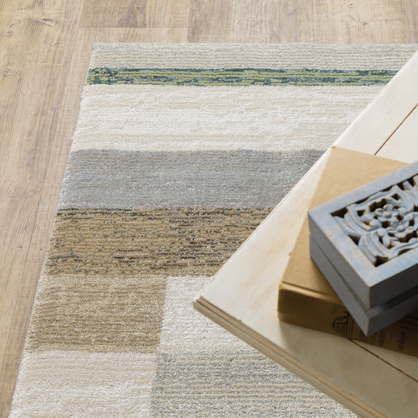 Strada Geometric Beige/ Multi Cut Pile Rug