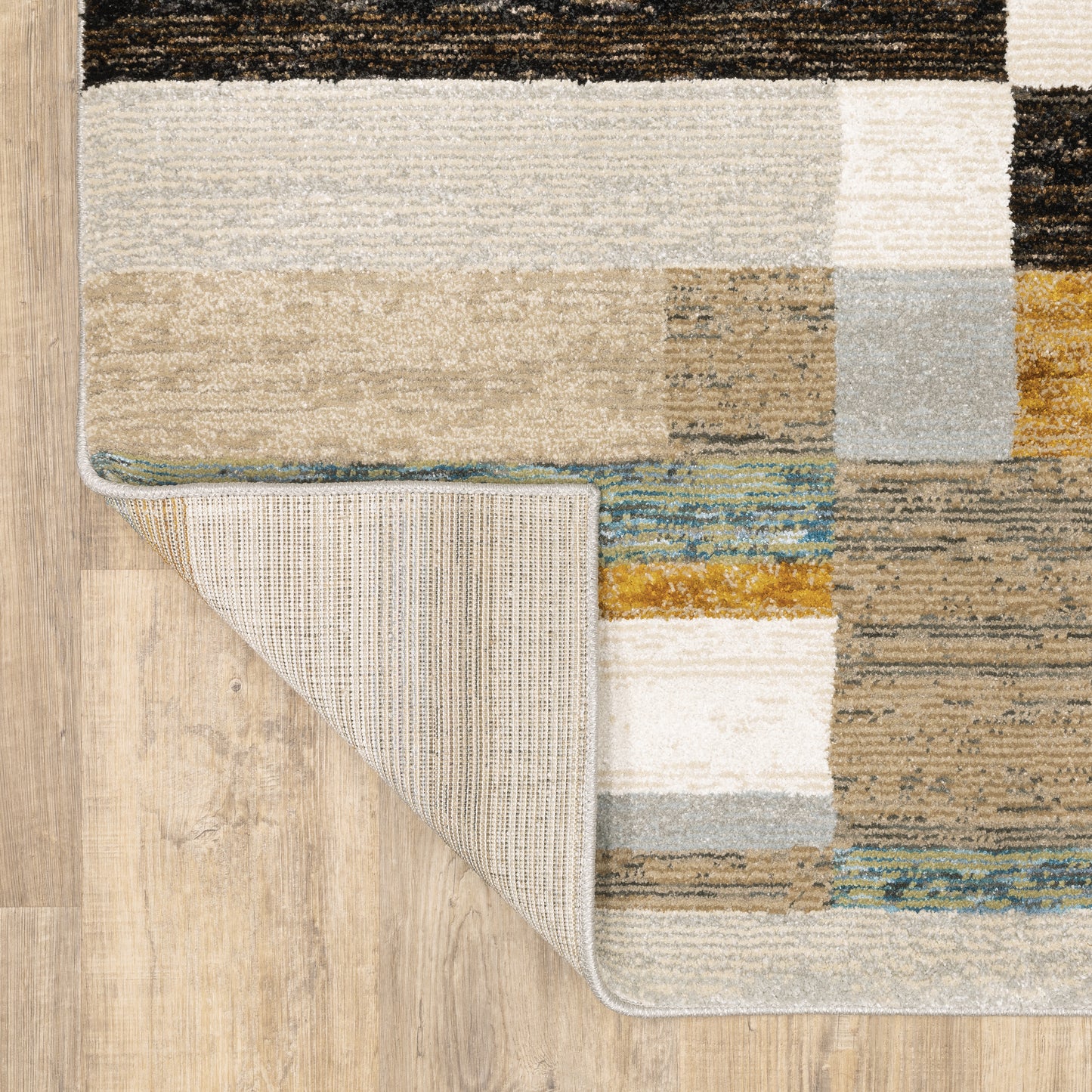 Strada Geometric Beige/ Multi Cut Pile Rug