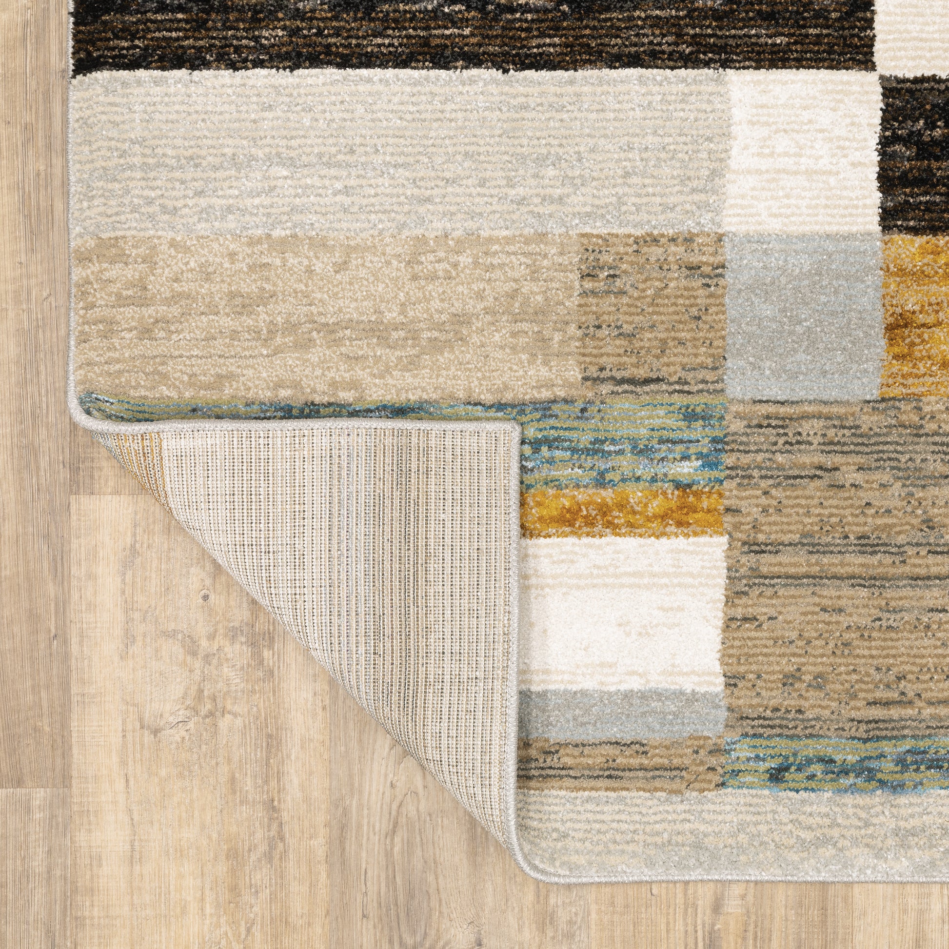 Strada Geometric Beige/ Multi Cut Pile Rug