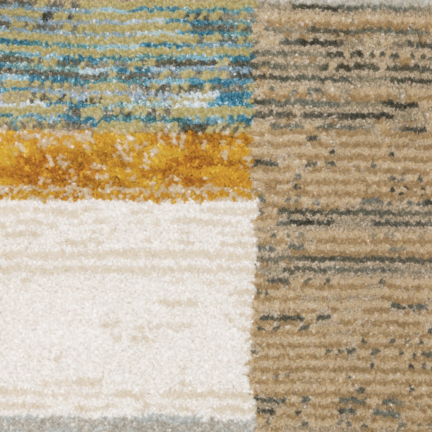 Strada Geometric Beige/ Multi Cut Pile Rug