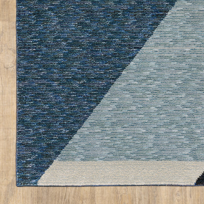 Strada Geometric Blue/ Purple Cut Pile Rug