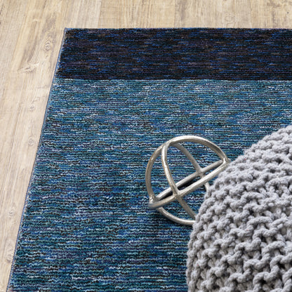 Strada Geometric Blue/ Purple Cut Pile Rug
