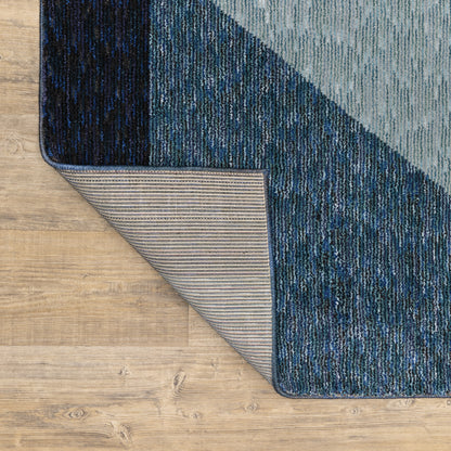 Strada Geometric Blue/ Purple Cut Pile Rug