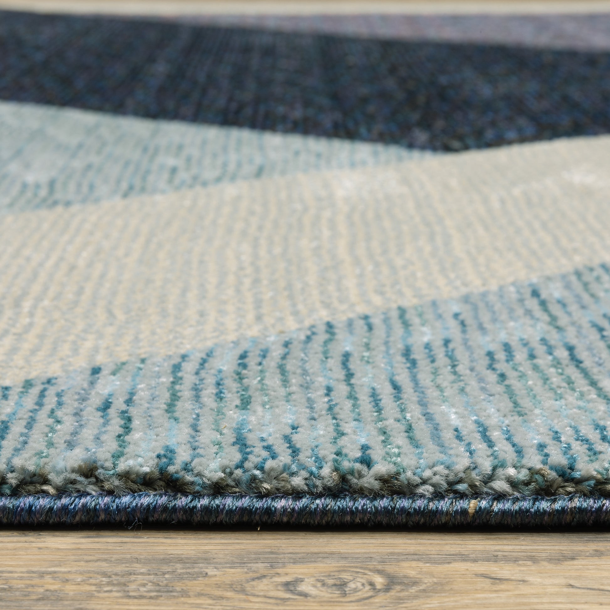Strada Geometric Blue/ Purple Cut Pile Rug