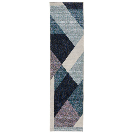 Strada Str08 Blue/ Purple Geometric Rug