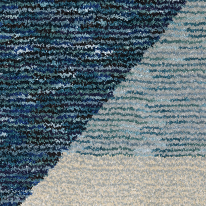 Strada Geometric Blue/ Purple Cut Pile Rug