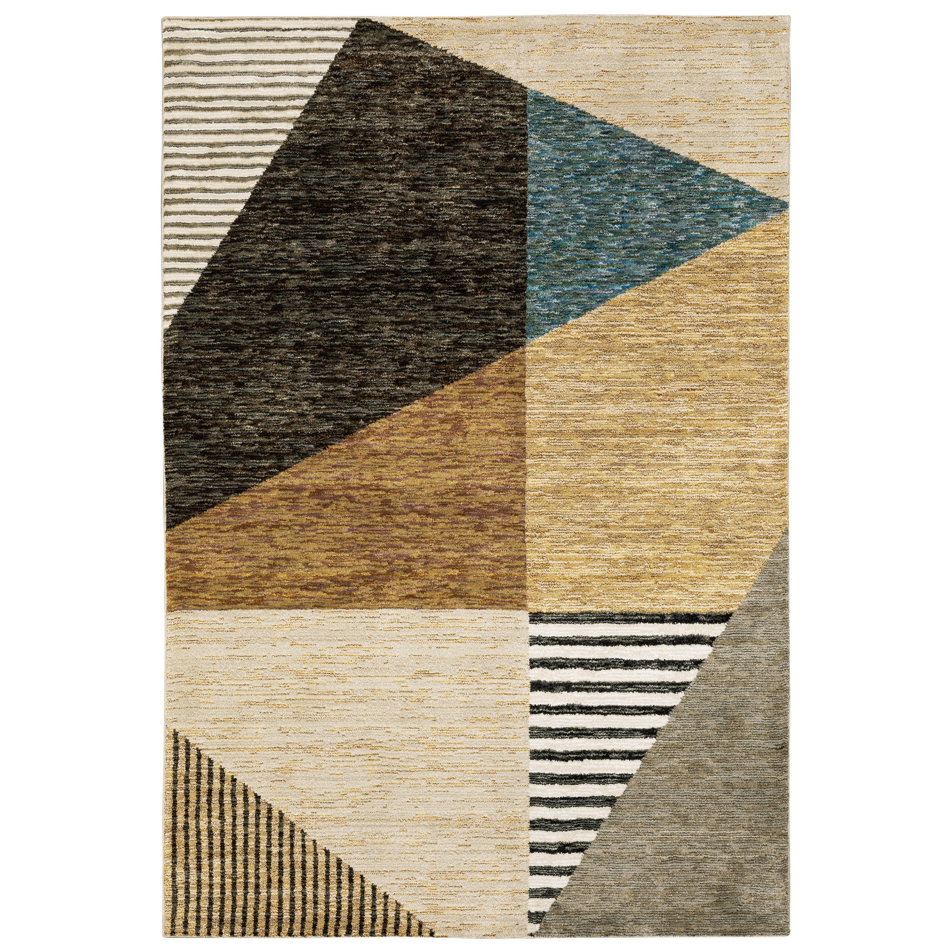Strada STR10 Gold Geometric Rug