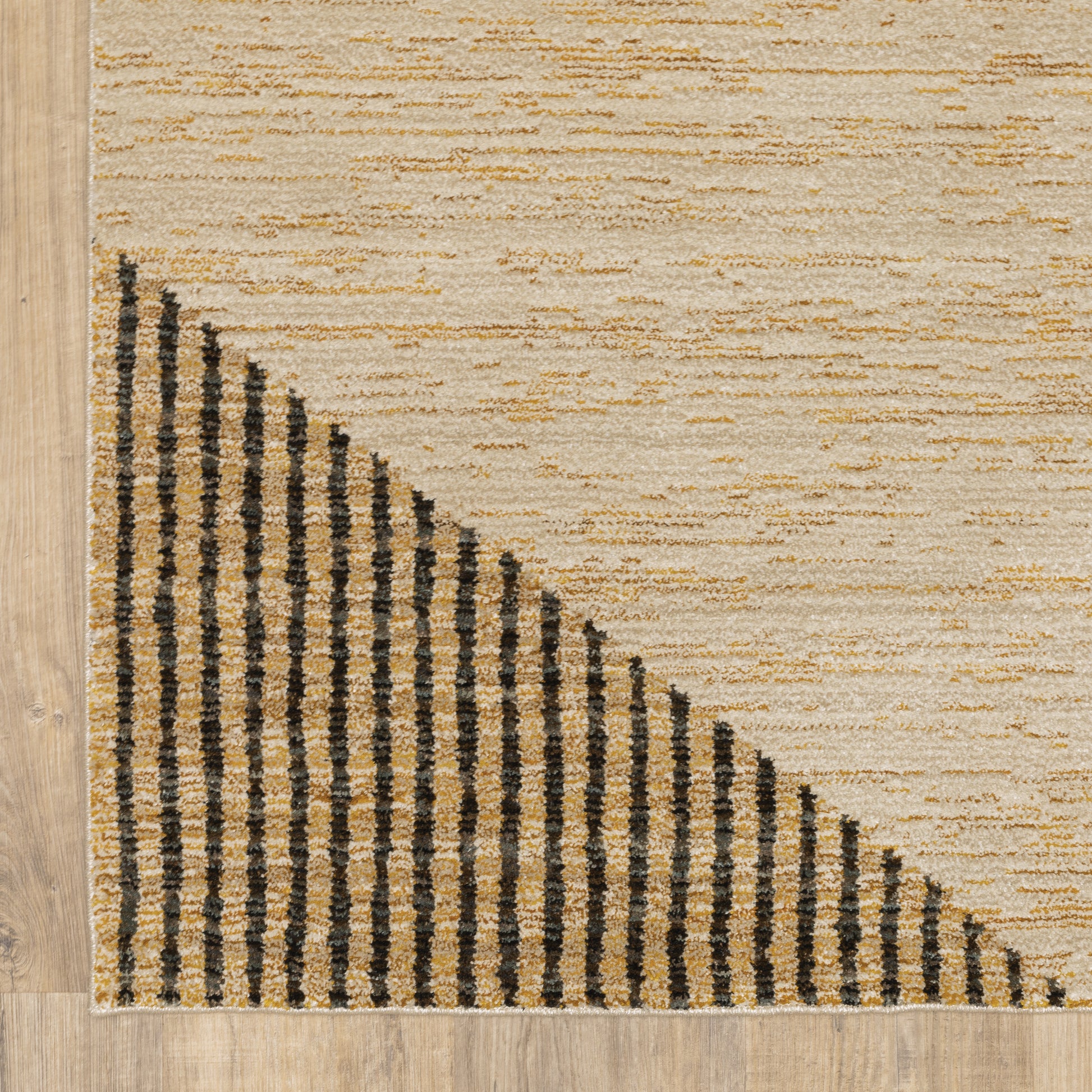 Strada Geometric Gold/ Multi Cut Pile Rug