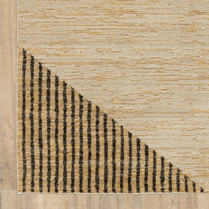 Strada Geometric Gold/ Multi Cut Pile Rug