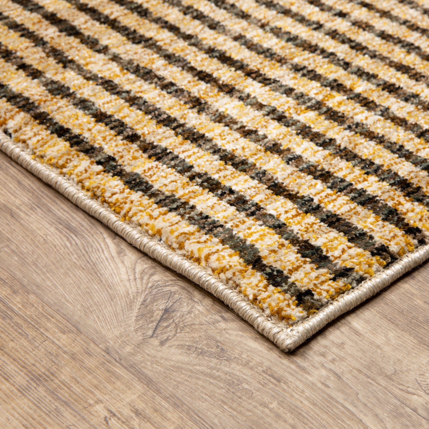 Strada Geometric Gold/ Multi Cut Pile Rug