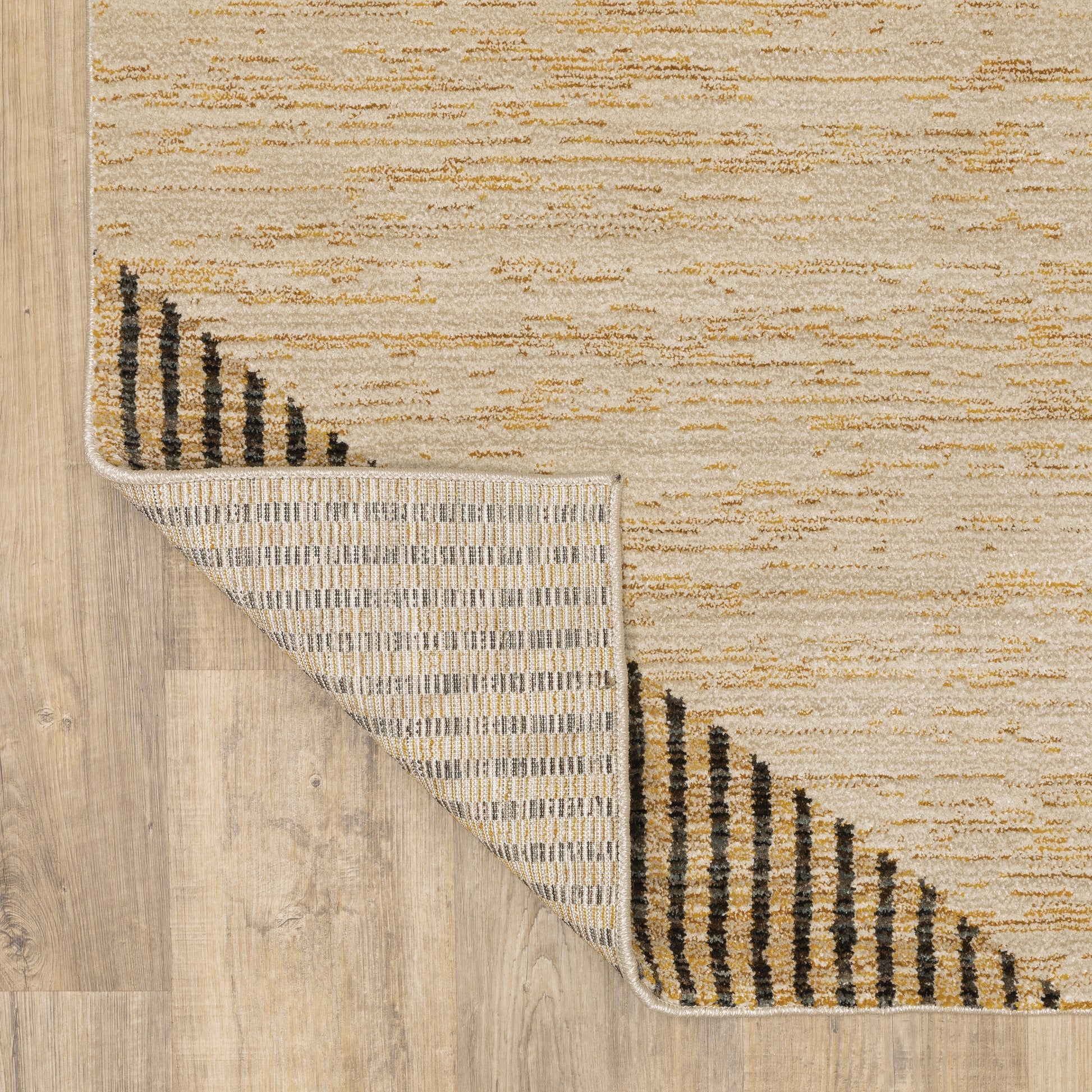Strada Geometric Gold/ Multi Cut Pile Rug