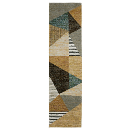Strada Str10 Gold/ Multi Geometric Rug