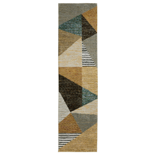 Strada Str10 Gold/ Multi Geometric Rug