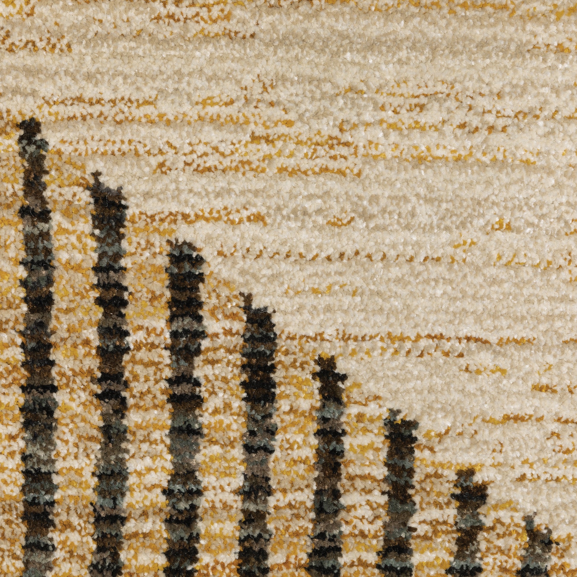 Strada Geometric Gold/ Multi Cut Pile Rug