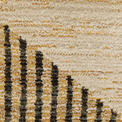 Strada Geometric Gold/ Multi Cut Pile Rug