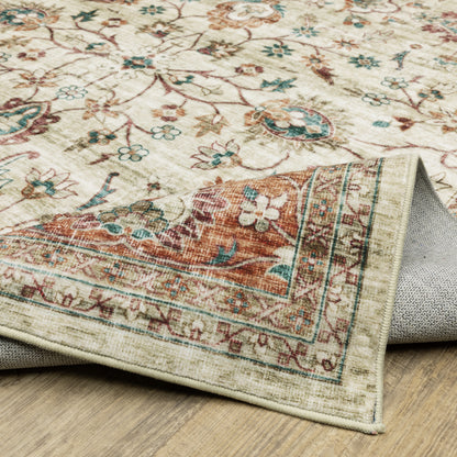 Sumter Distressed Ivory/ Rust Oriental Flat Weave Rug