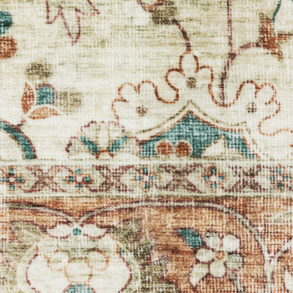 Sumter Distressed Ivory/ Rust Oriental Flat Weave Rug