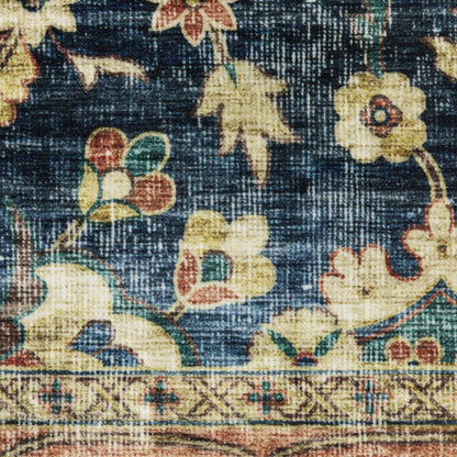 Sumter Distressed Blue/ Rust Oriental Flat Weave Rug