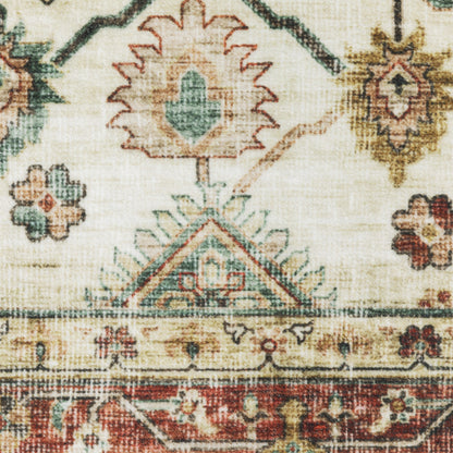 Sumter Distressed Ivory/ Red Oriental Flat Weave Rug