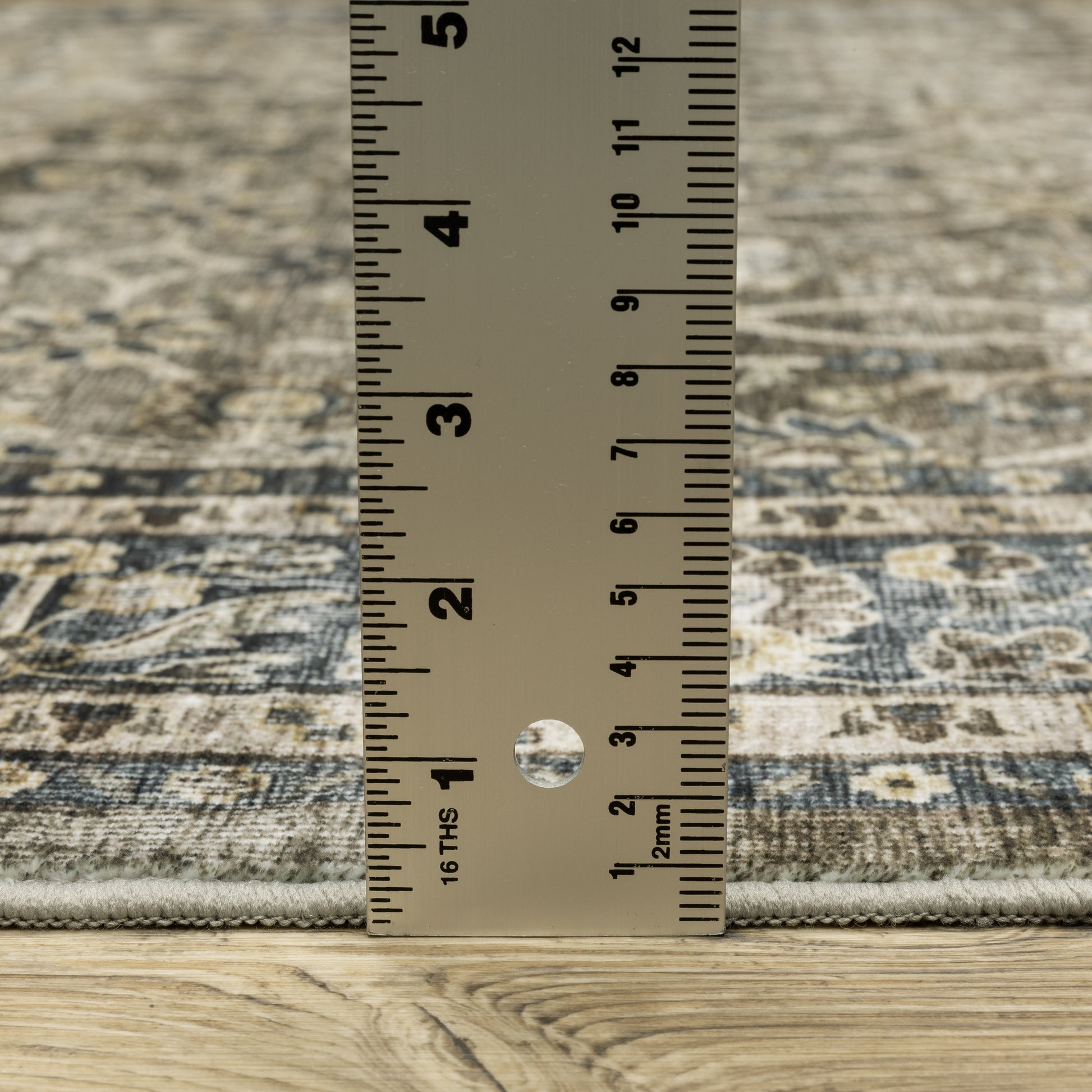Sumter Distressed Grey/ Blue Oriental Flat Weave Rug