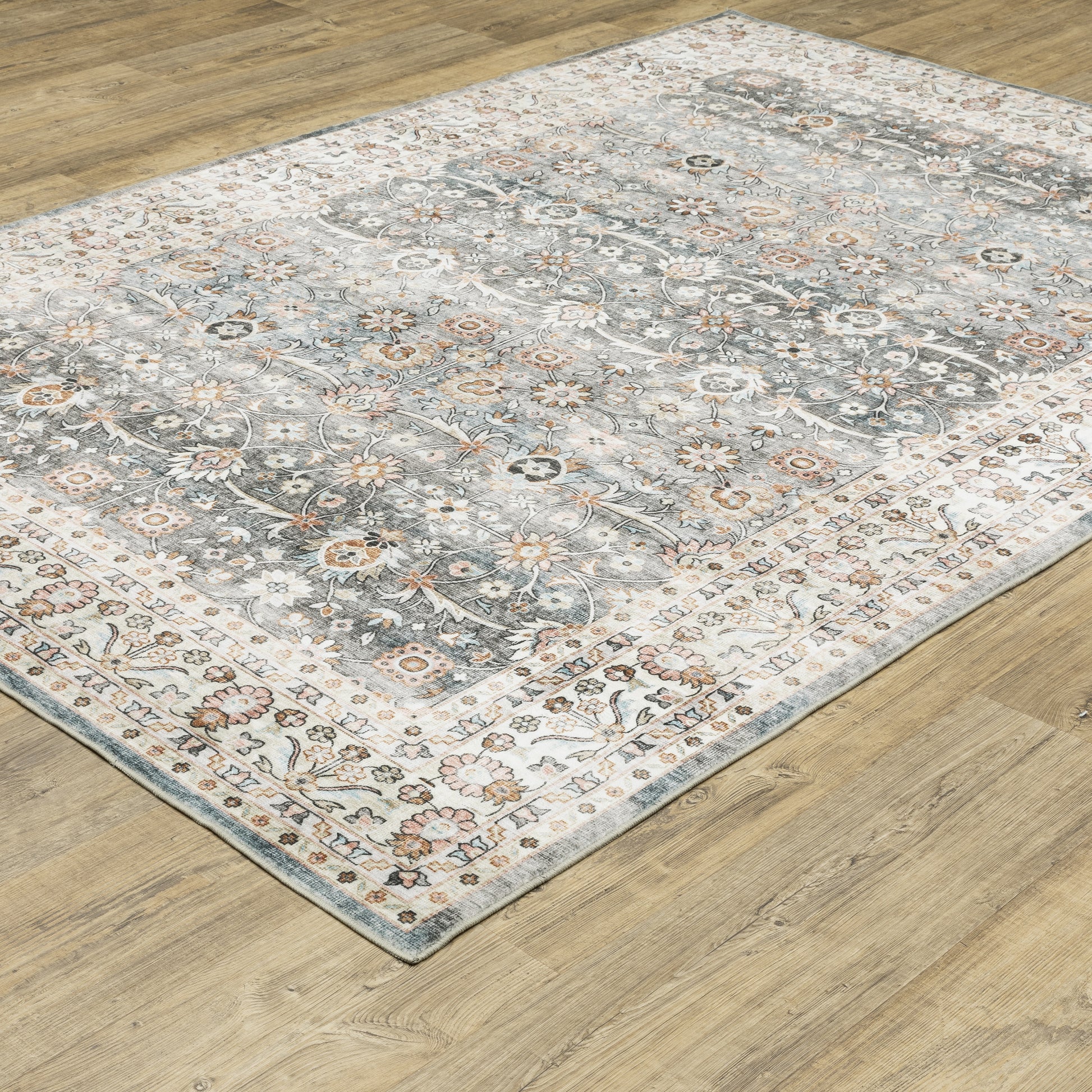 Sumter Distressed Grey/ Ivory Oriental Flat Weave Rug