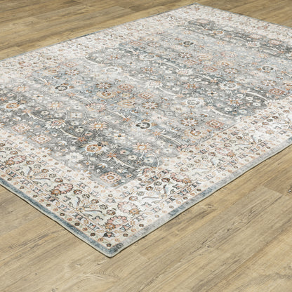 Sumter Distressed Grey/ Ivory Oriental Flat Weave Rug
