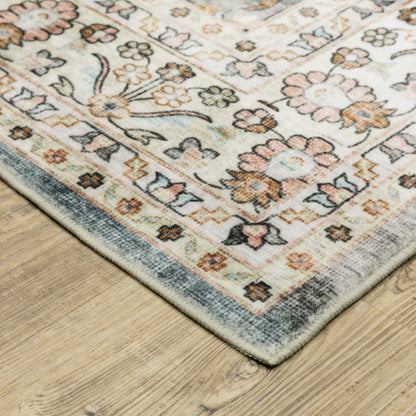 Sumter Distressed Grey/ Ivory Oriental Flat Weave Rug