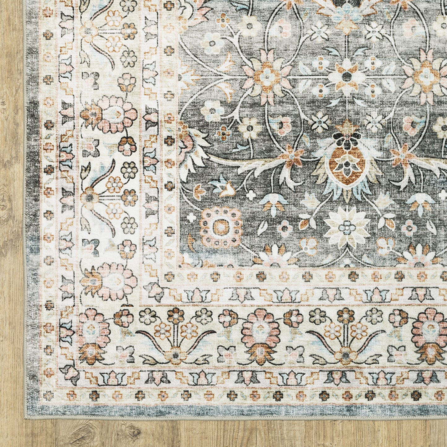 Sumter Distressed Grey/ Ivory Oriental Flat Weave Rug