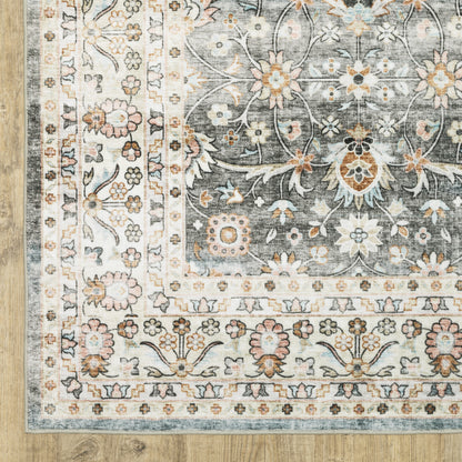 Sumter Distressed Grey/ Ivory Oriental Flat Weave Rug