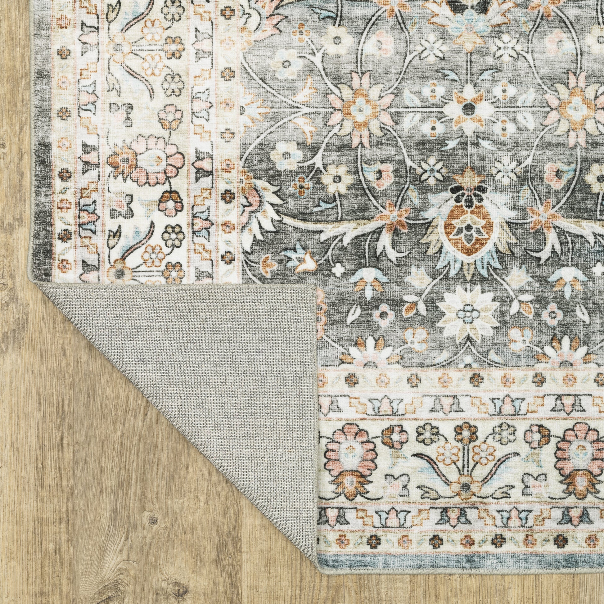 Sumter Distressed Grey/ Ivory Oriental Flat Weave Rug