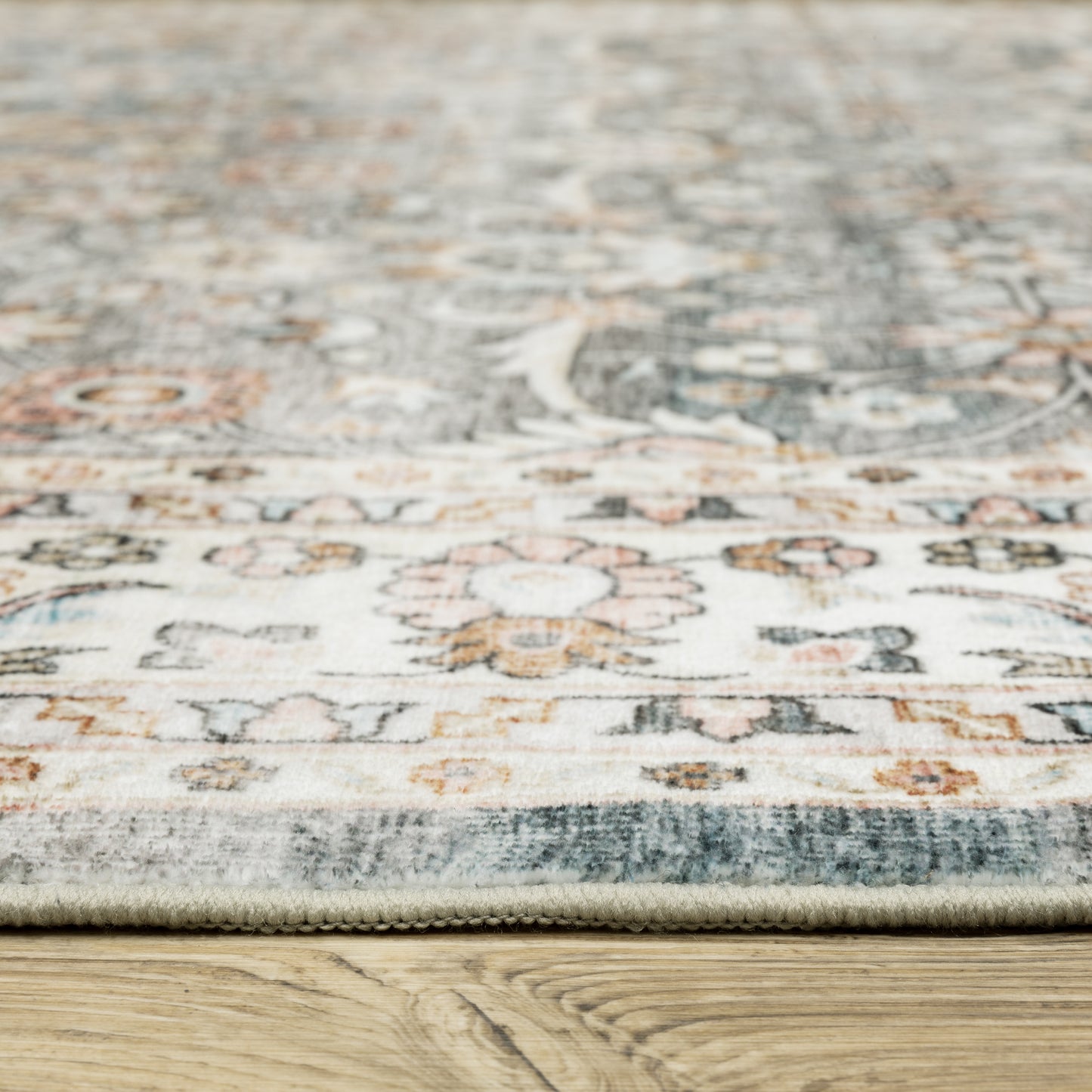 Sumter Distressed Grey/ Ivory Oriental Flat Weave Rug