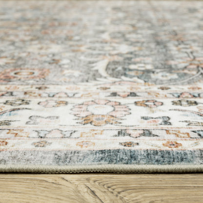 Sumter Distressed Grey/ Ivory Oriental Flat Weave Rug