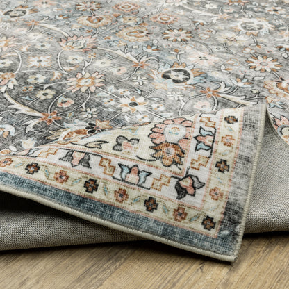 Sumter Distressed Grey/ Ivory Oriental Flat Weave Rug