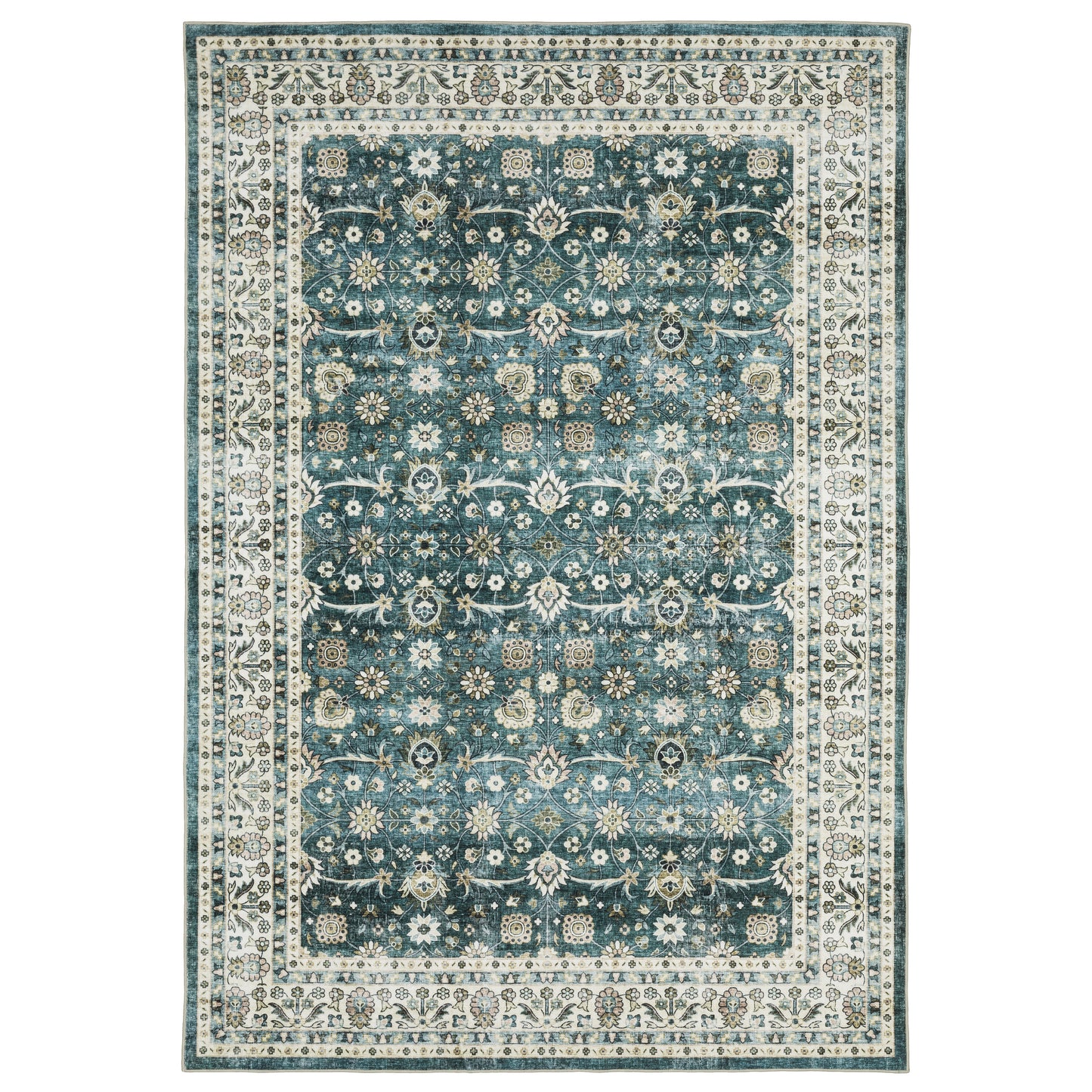 Sumter SUM08 Teal Distressed Rug